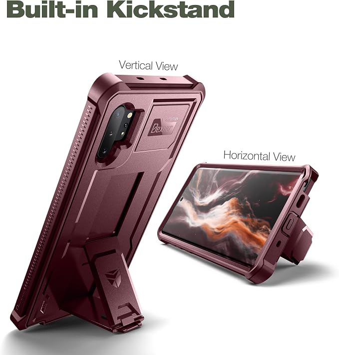 Dexnor for Samsung Galaxy Note 10+ Plus Case [Built in Screen Protector and Kickstand] Heavy Duty Military Grade Protection Shockproof Protective Cover for Samsung Galaxy Note 10 Plus (Army Green)