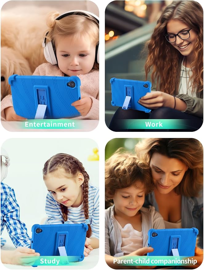 Case for Callsky-Tab Ctab 8 Android Tablet 8 Inch，WUNIAK Shock Proof Lightweight Stand Rubber Shell Protective CoverKids Friendly Soft Silicone Adjustable Stand CoverBlack