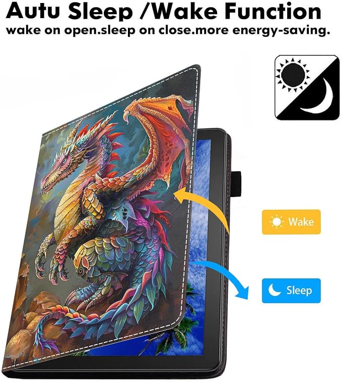 Case for Amazon Fire HD 10 Tablet (9th/7th Generation 2019/2017 Release) Slim PU Leather Cover with Card Slot &amp Auto Wake/Sleep for Fire 10.1 Tablet African American Girl