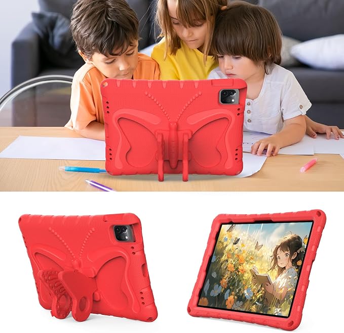Case for iPad 11th Gen (A16) 11 inch 2025 &amp 10th Generation 10.9 2022 &amp Air 11 2025/2024 &amp Air 6/5th/4th Gen &amp Pro 11 Butterfly Shockproof Cover -Black