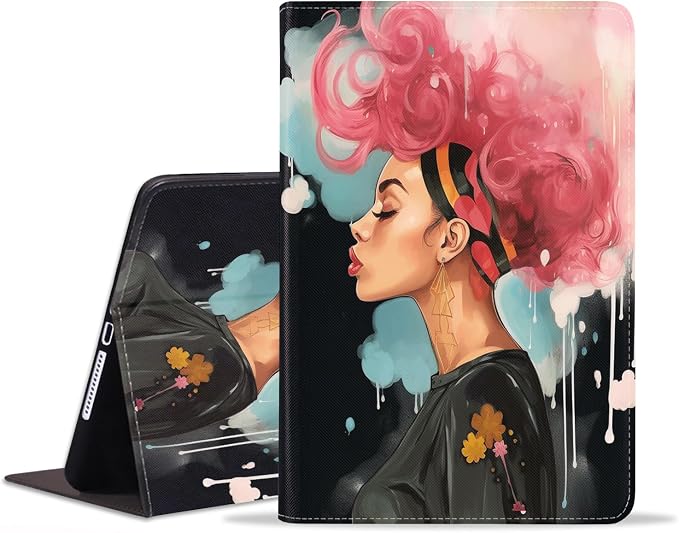 Case for iPad (A16) 11th Generation 11 Inch 2025 iPad 10th Generation 10.9 Inch 2022 Protective Leather Case Adjustable Stand Auto Wake/Sleep Smart Case - African American Girl