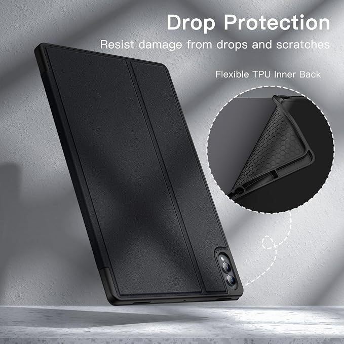 JETech Folio Case for Samsung Galaxy Tab S11 Ultra Black | Multi-Angle Stand Cover S Pen Holder Slim Protective Cover Auto Wake/Sleep