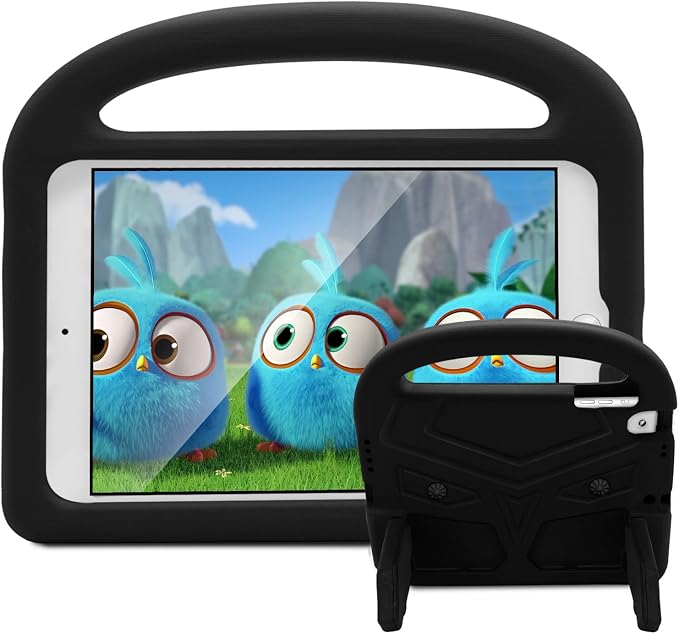 Kids Case for 7.9 iPad Mini 5/4/3/2/1 Silicone Shockproof Cover with Handle Kickstand Black