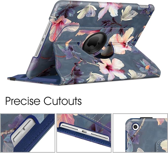 Fintie 360° Rotating Case for iPad 9th / 8th / 7th Generation 10.2 Inch | Swivel Stand Portrait &amp Landscape Viewing Shockproof Cover with Pencil Holder Auto Wake/Sleep Aqua Wave