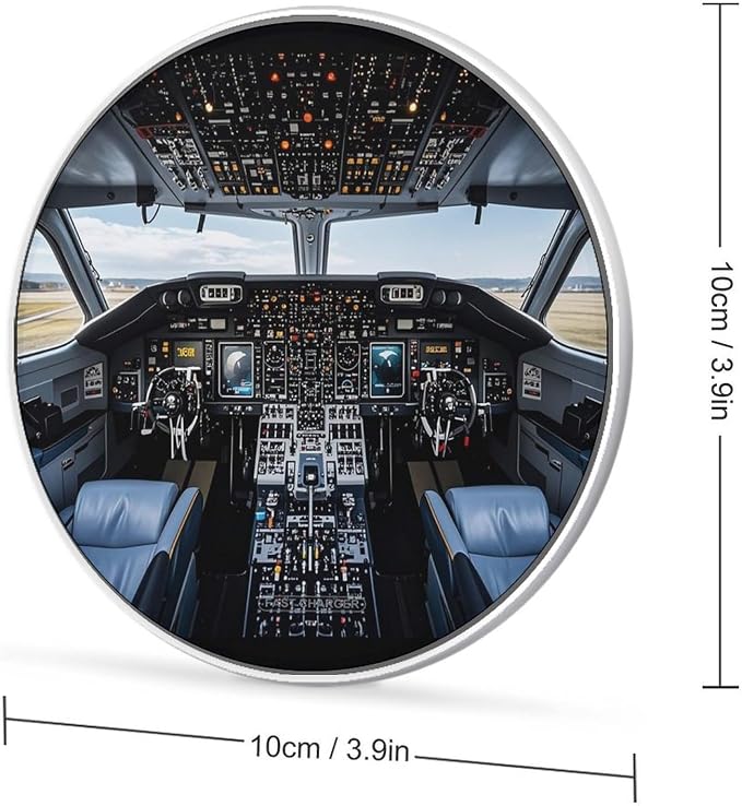 Airplane Cockpit Wireless Charger 10W Portable Fast Wireless Charging Pad Compatible with Phone Slim Charging Station Lightweight Charger Mat Charging Block for Travel Home Office