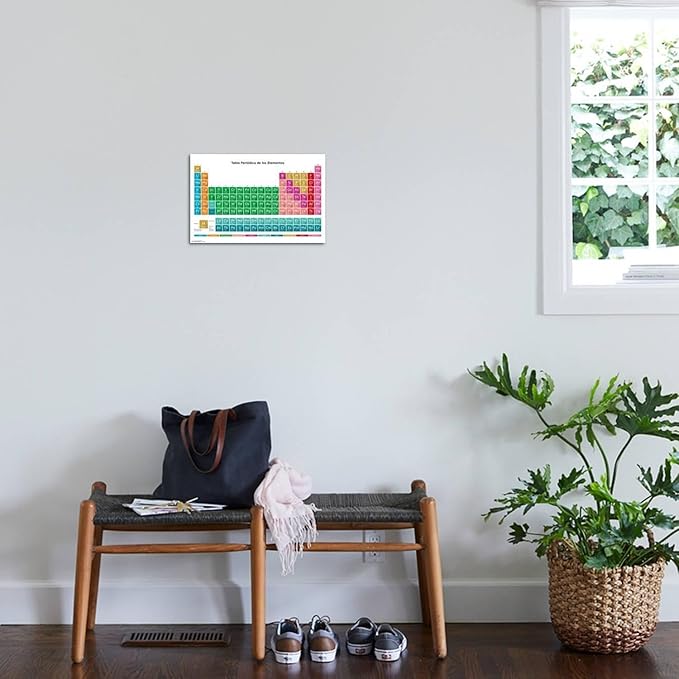 Periodic Table Of Elements - Spanish Wall Poster, 19L" x 13W", Premium Unframed Version