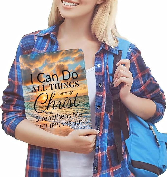 Case for Samsung Galaxy Tab S10 Lite 10.9/ S10 FE 10.9/ S9 FE 10.9/ S9 11 - Slim PU Leather Folio Smart Cover with Auto Wake/Sleep Bible Verse Philippians 4-13