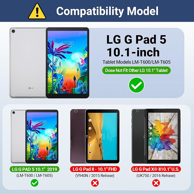 Kids Case for LG G Pad 5 10.1 FHD 2019 (Model: LMT600) Light-Weight EVA Soft Foam Durable Rugged Shockproof Kidsproof Child Cover Foldable Handle to Kickstand Blue | Foldable handle highly durable
