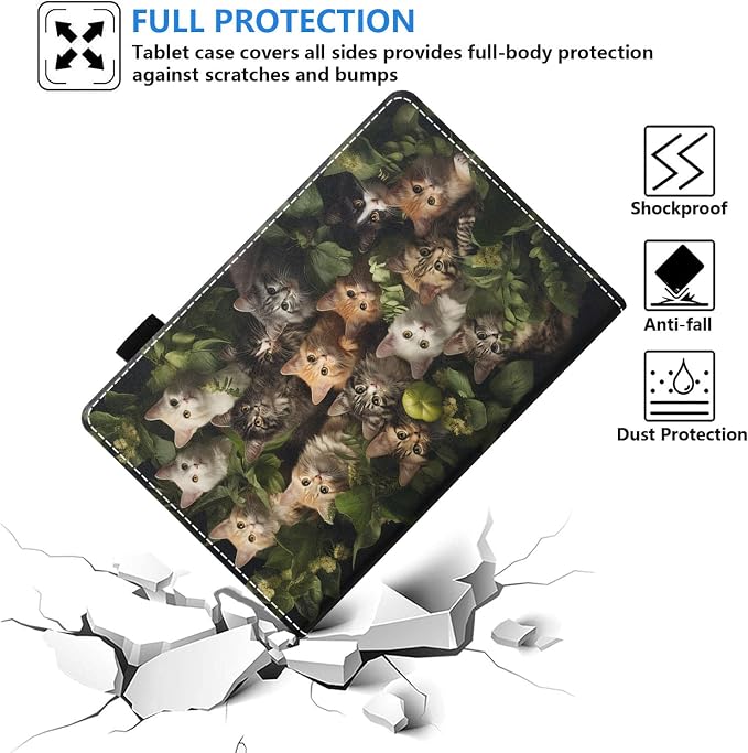 Case for Amazon Kindle Fire HD 10 Tablet (10.1 inch 9th/7th Generation 2019/2017 Release) Slim PU Leather Stand Folio Cover with Auto Wake Sleep Abstract Paint Butterfly