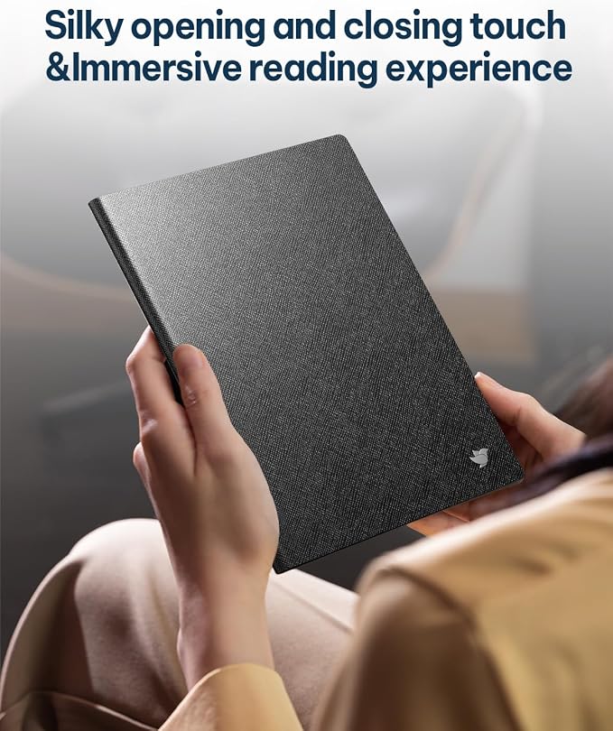 iFLYTEK AINOTE Air2 Black Protective Folio Case for Note-Taking Tablet 8.2 Premium PU Leather Slim&amp Lightweight Durable Cover with a Pen Clip for E-Ink Writing Tablet Water and Dustproof