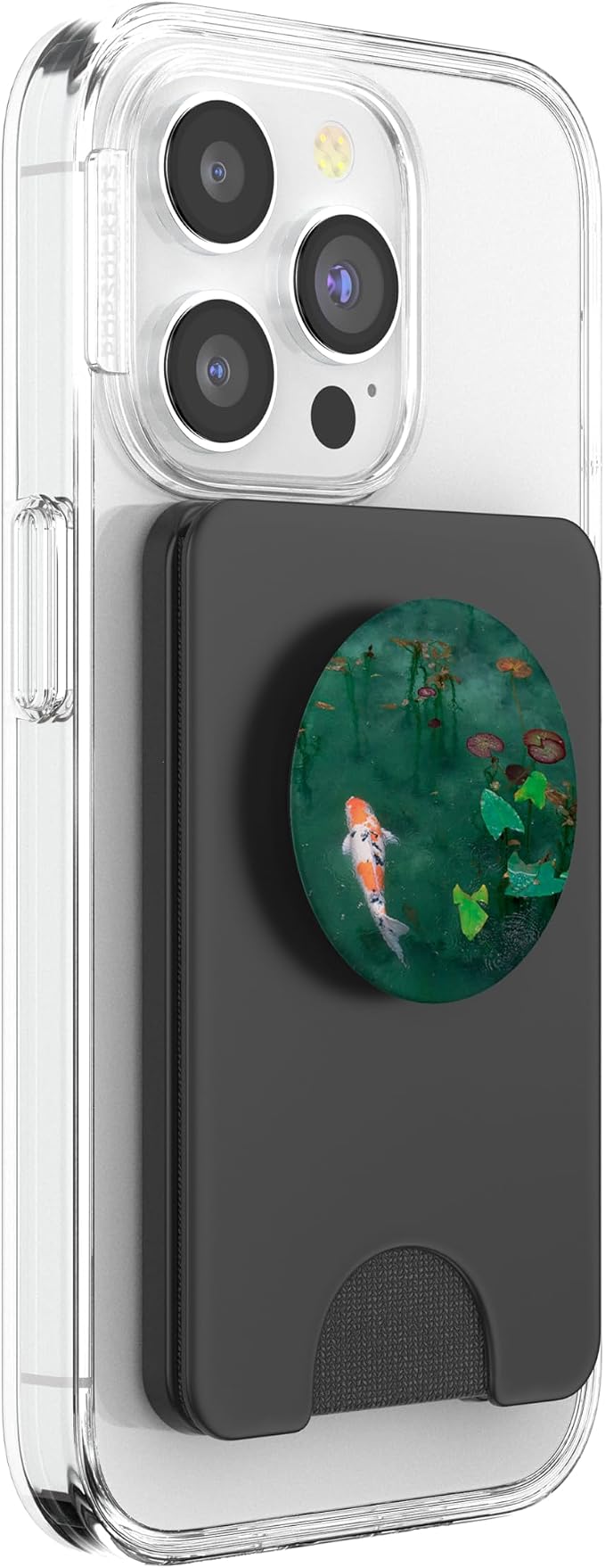 Emerald Green Majestic Zen Water Garden Japanese Koi Fish PopSockets Adhesive PopGrip