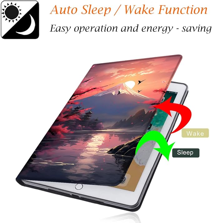 Case for Samsung Galaxy Tab A9 Plus 11 2023 Multi-Viewing Angles with Automatic Sleep/Wake Function for Samsung Galaxy A9+Tablet (SM-X210/X216/X218) American Flag Wolf