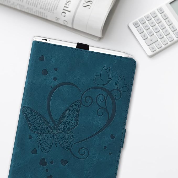 Dteck Wallet Case for Galaxy Tab S10+/S9+/S7 FE/S8+/S7 Plus 12.4 Tablet Premium PU Leather Folding Stand Auto Wake/Sleep Pen Holder Case with Hummingbirds