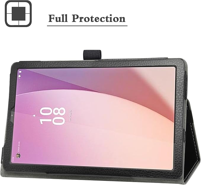 Bige for Lenovo Tab M8 FHD (2nd Gen) CasePU Leather Folio 2-Folding Stand Cover for Lenovo Tab M8 FHD (2nd Gen) TB-8705F 8 Tablet(Only fit Lenovo TB-8705F)Black