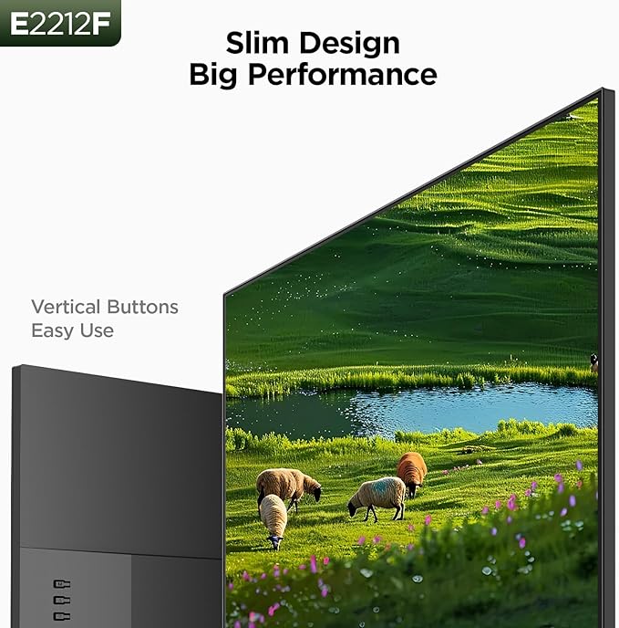 KOORUI 22 Inch Computer Monitor Full HD 1080P 100Hz PC Gaming Screen VA Panel Ultra-Slim Display 3000:1 Contrast Ratio with Adpitive Sync (HDMI/VGA/VESA Compatible 100x100mm/Audio Out), Tilt, Black