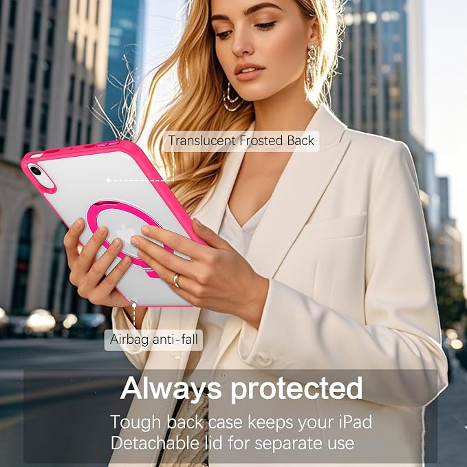 VENINGO Case for iPad mini 7 (A17 Pro) 2024/iPad Mini 6 2021 8.3 InchMatte Slim Thin with Foldable Kickstand RingNot-Yellowing Anti-Scratch Shockproof Protective Tablet CoverBlack