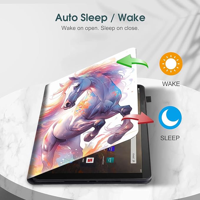 Case Fits Amazon Kindle Fire HD 8 &amp 8 Plus Tablet (12th Generation/10th Generation 2022/2020 Release) 8 Multi-Angle Smart Stand Cover Auto Sleep/Wake Space Corgi Dog