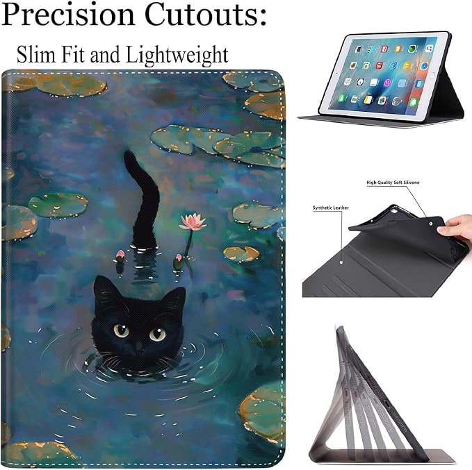Case for New iPad (A16) 11th Generation 11 Inch 2025for iPad 10th Generation 2022 10.9 Inch Multi-Angle Stand Smart Cover Shockproof with Auto Wake/Sleep ，Starry Sky