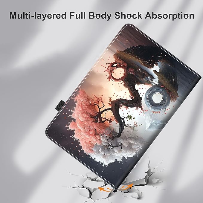 Case for Amazon Kindle Fire Max 11 Case (13th Gen 2023 Release) 11，Slim Fit Foldable Standing Cover Case with Auto Sleep/Wake for Fire 11 Max Tablet，Skull and Fire