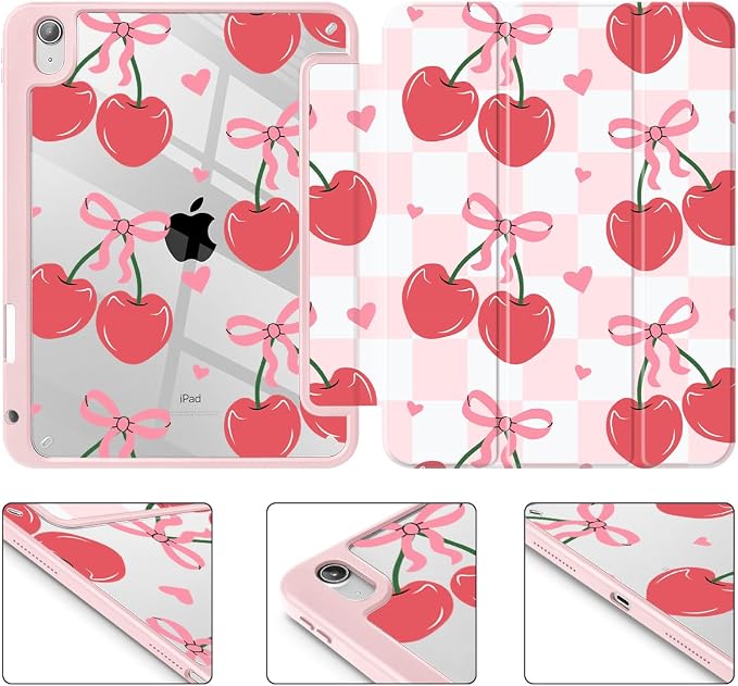Mektron Case for 2026 iPad Air 11 inch M4 8th (M3 2025 7th /M2 2024 6th) Compatible with iPad Air 10.9 (2022 5th Gen /2020 4th Gen) Shockproof Clear Shell Blue Bows &amp Flowers