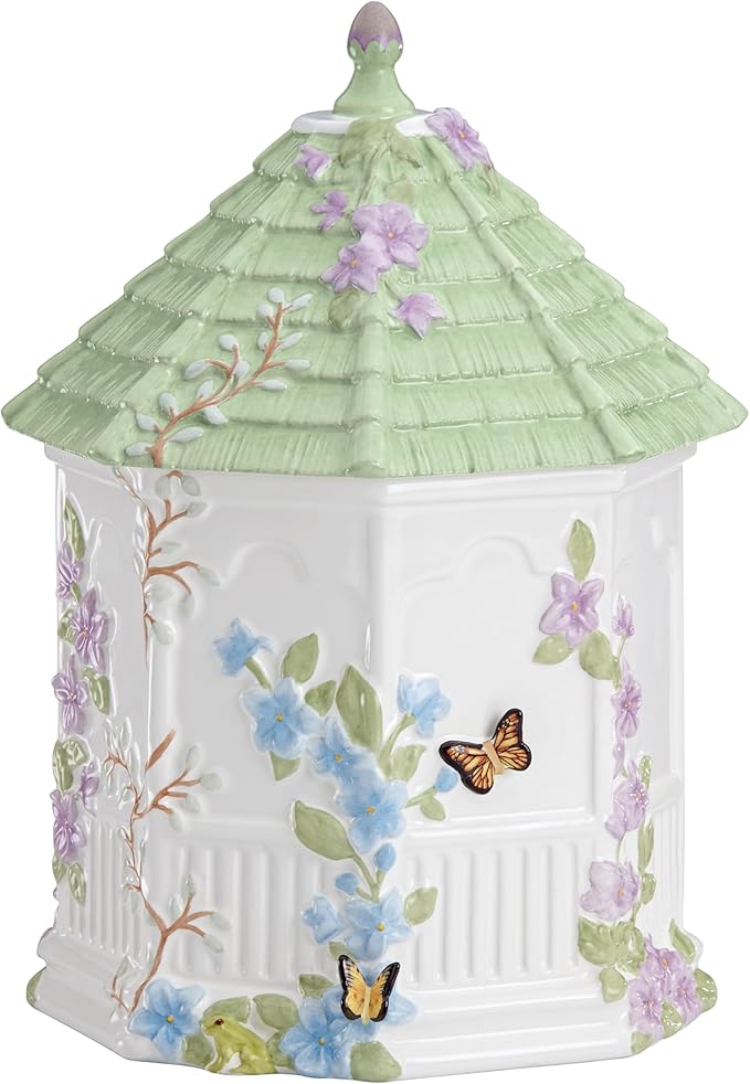 Lenox Butterfly Meadow Figural Gazebo Cookie Jar, 10-Inch, White