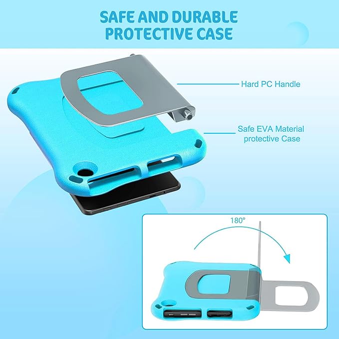 10 inch Tablet Case for kids(Compatible with 13th/11th Gen 2023/2021) (Incompatible with iPad Samsung 10 inch Tablet)Light Weight Shock Proof Convertible Handle Stand Kids Case (A-Light Blue)