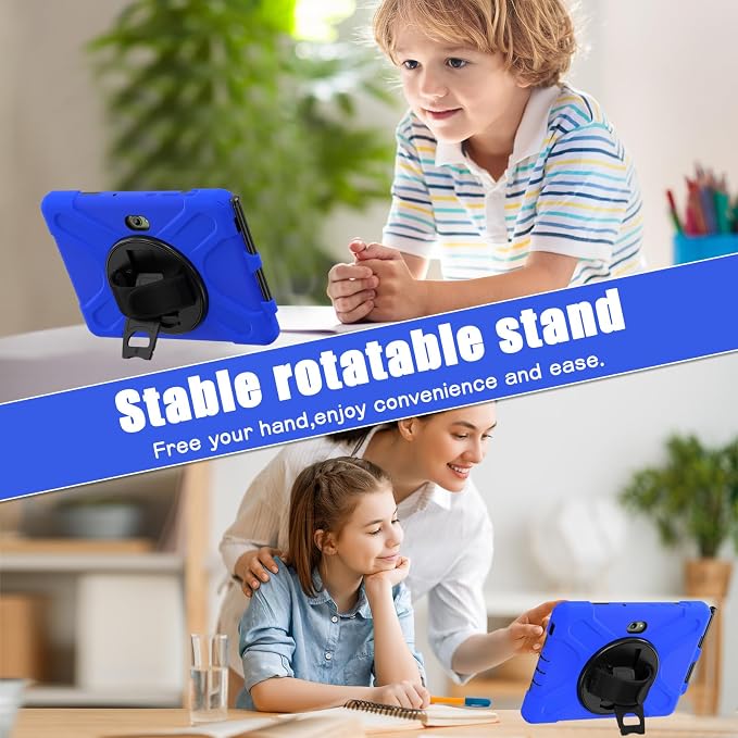 Samsung Galaxy Tab Active5/Active 3 8.0 Case with 360 Stand Handle Hand Strap &amp Shoulder Strap for Galaxy Tab Active5 8 2024 X300/X307 Active3 8 2020 T570/T575/T577 (Black)