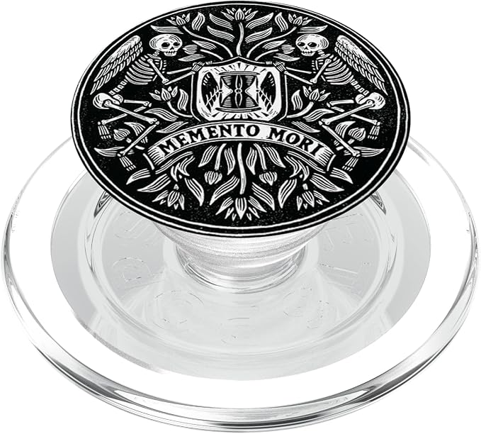 Memento Mori Stoicism Philosophy Skeleton Wings You'll Die PopSockets Standard PopGrip
