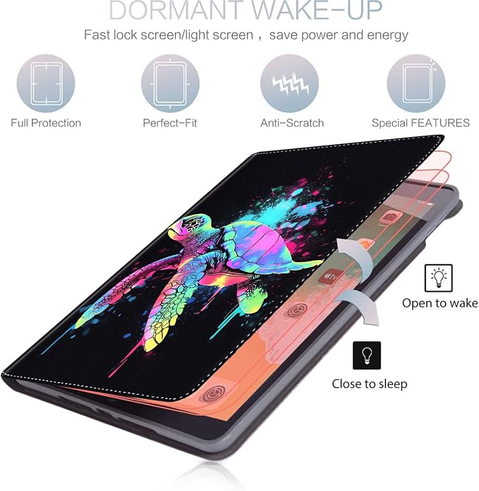 Case for iPad (A16) 11th Generation 11 Inch (2025) for iPad 10th Generation 10.9 Inch (2022) Slim Folding Stand Cover with Auto Wake/Sleep Watercolor Sea Turtle