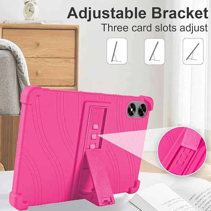 ATOOZ for SHARECLOUD P10_T Tablet Case 10.1 inch 2025Black | Soft Silicone Kids Case for Frameflow P10_A Tablet with PC Stand