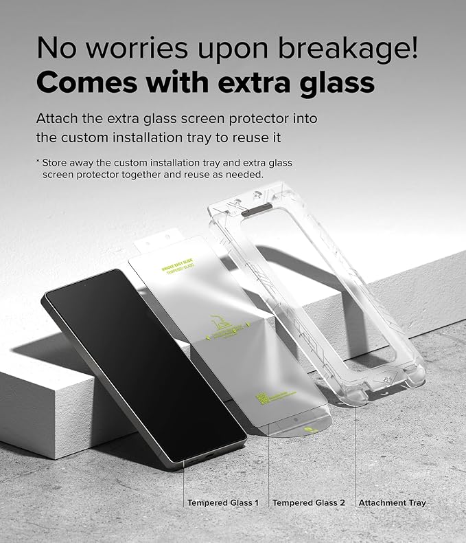 Ringke for Samsung Galaxy A35 5G Screen Protector [Easy Slide 2 Pack] | Easy Installation with Alignment Tool Case Friendly Premium 9H Hardness Tempered Glass