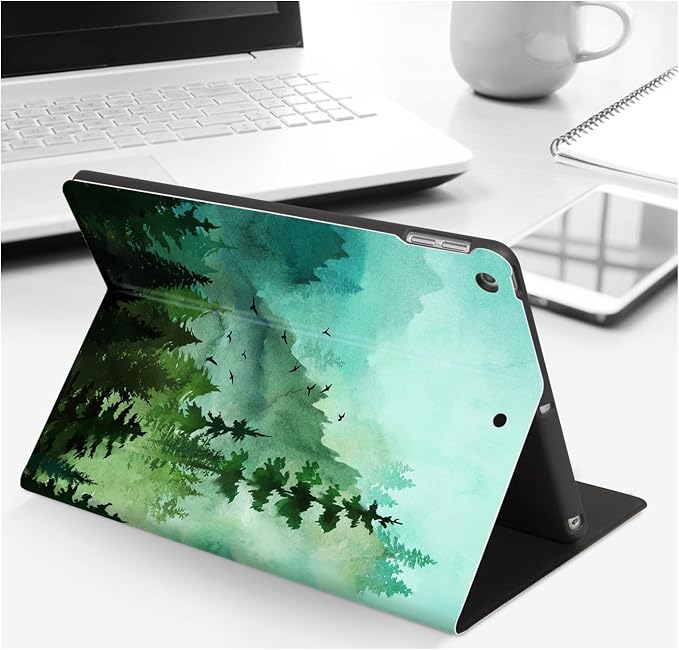 Lokigo Case for iPad 9th/8th/7th Gen 10.2 Air 3rd/Pro10.5 Aurora Forest | Protective Folio Soft Back Cover Pencil Holder for Teens/Students/Office Staffs 4 Angles Viewing Stand Auto Wake/Sleep
