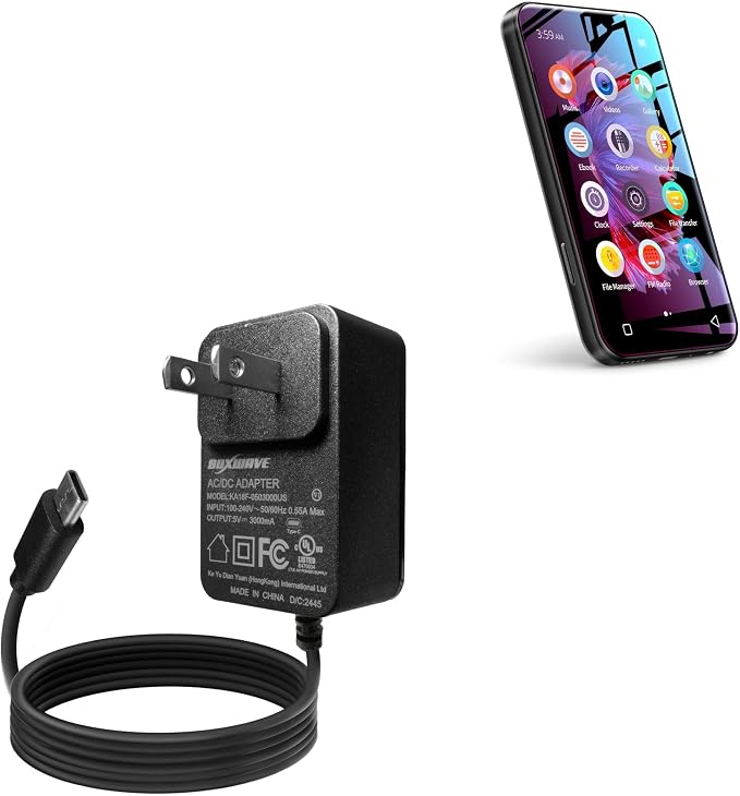 BoxWave Charger Compatible with TIMMKOO Q5 (4 in) - Wall Charger Direct (15W) Rapid Charge Your Device with Built-in 3ft Cable