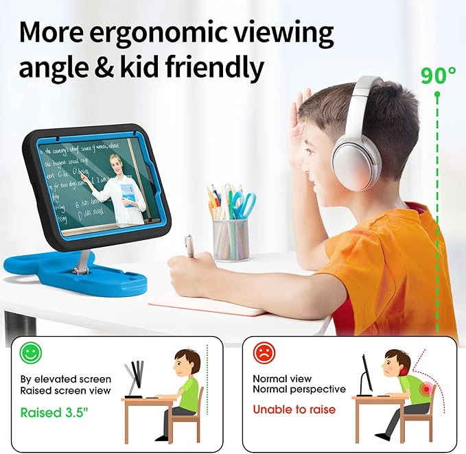 Kids Case for iPad Mini7(A17 Pro)2024/Mini 6 with Handle &amp Screen Protector | Child-Friendly Shockproof Case with Handle &amp Adjustable Portrait/Landscape Stand for iPad mini 7th 2024/6th 2021 8