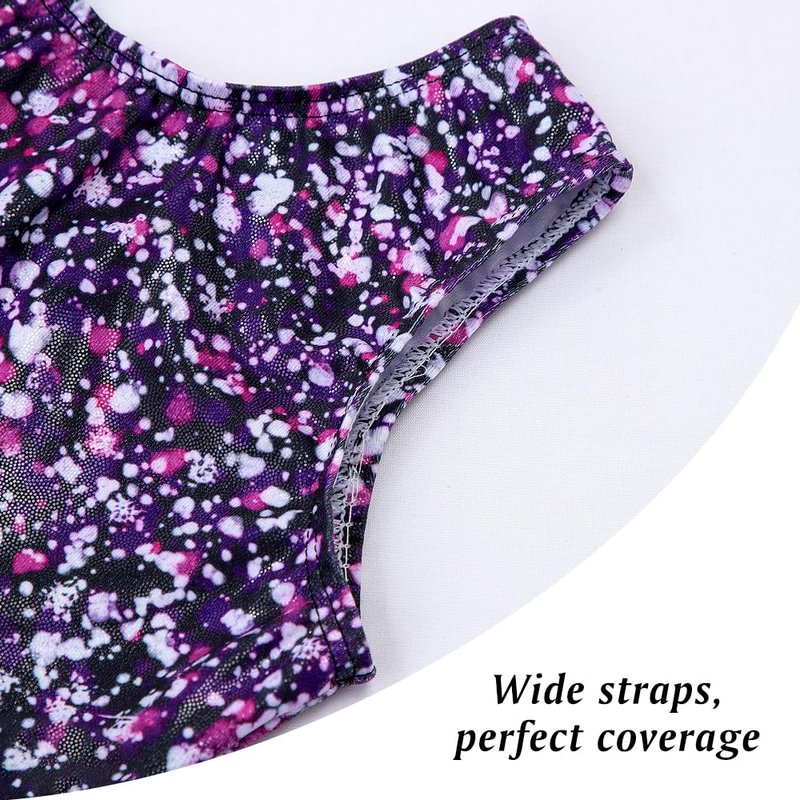 Belovance Girls Gymnastics Leotards With Shorts 5t size 6 Kids Children Dance Leotard Outfit Athletic Tumbling Training Biketard Clothes Sparkle Green Pink Gradient Unitard Quicky Dry Purple Glitter