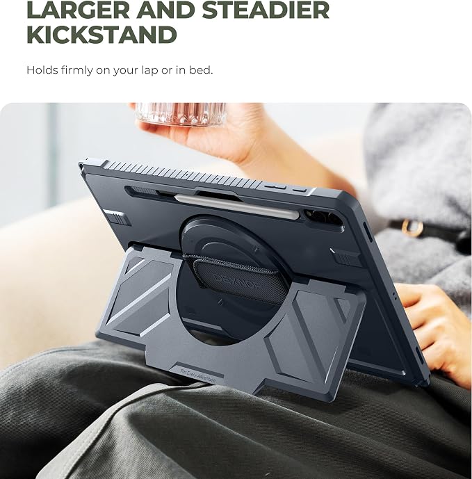 Dexnor Case for Samsung Galaxy Tab A11+/A11 Plus 11 inch 2025 Rugged Protective Case with 360° Rotating Hand Strap &amp Large Steady Stand &amp Screen Protector Shockproof Full-Body Bumper Cover B