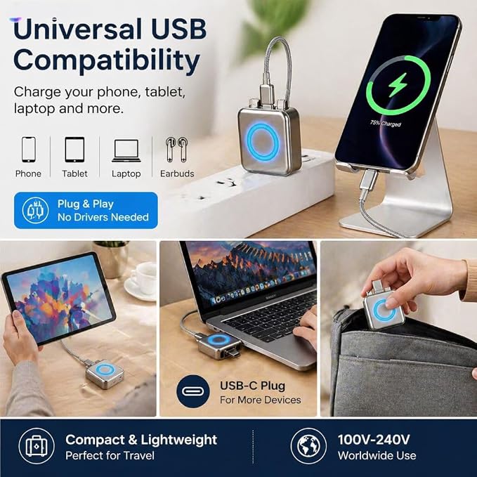 Smart Auto Stop Charging Adapter 140w Auto Shut Off Phone Charger Equipped with A Physical Power-Off Switch Provides Overcharge Protection for High-Power Charging Cables (1pc)