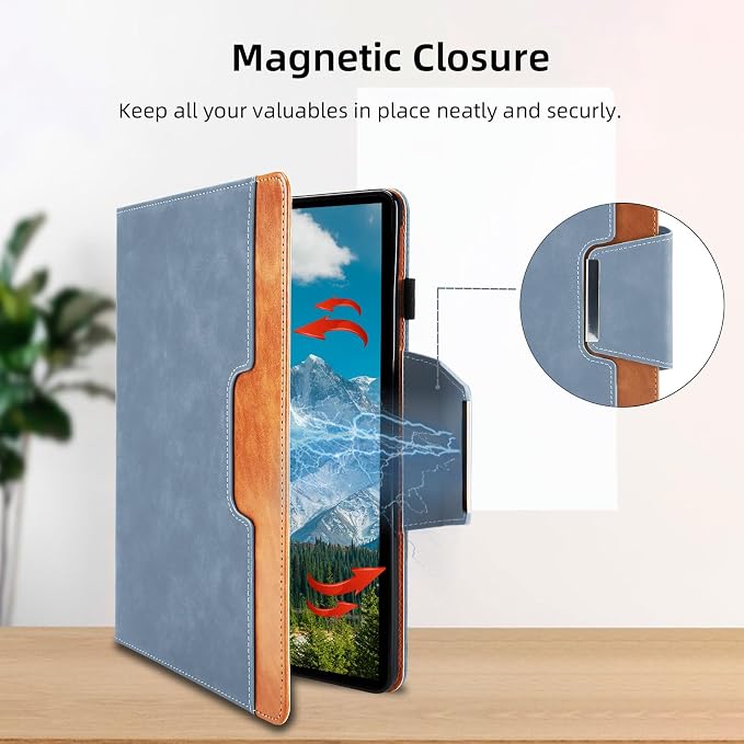 Case for Samsung Galaxy Tab A7 10.4 inch 2022 (SM-T500/T505/T507) - Multi-Angle Viewing Stand Cover with Pocket PU Leather Folio Case with Magnetic Clasp Auto Wake/Sleep Smart Tablet Cover Black