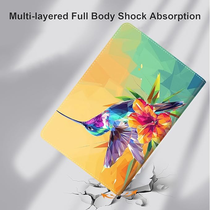 Case for iPad (A16) 11th Generation 11 Inch (2025) iPad 10th Generation 10.9 Inch (2022)，Slim Fit Foldable Standing Cover Case with Auto Sleep/Wake ，Red Moon Japanese Landscape