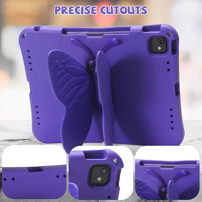 Kids Case for iPad Air 13 (2026/2025/2024) M4/M3/M2 &amp iPad Pro 13 2024 &amp iPad Pro 12.9 Cover 6th/5th/4th/3rd Gen (2022/2021/2020/2018) DIY Figures EVA Rubber Handle Stand Shockproof Bumper