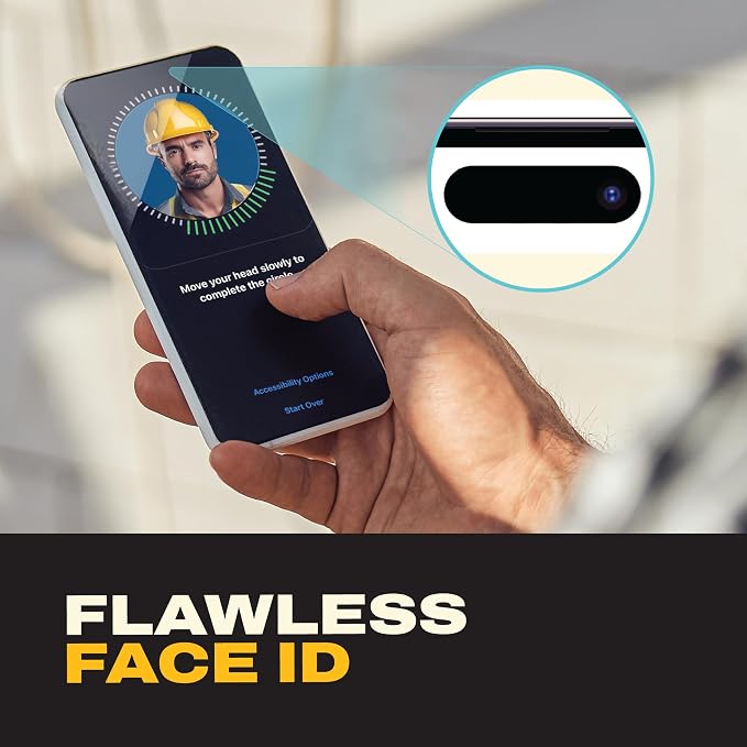 DEWALT Heavy Duty 2Pack Privacy Screen Protector for iPhone 13 Pro Max/14 Plus Sensor Protection Dynamic Island Compatible AntiSpy Tempered Glass [9H Hardness] Case Friendly High Response HD Quality