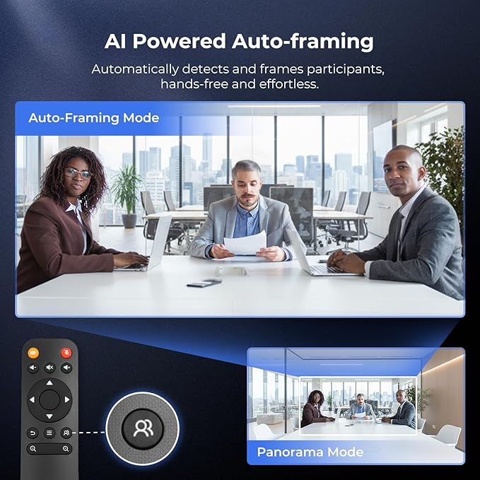 NEARITY 120 Max 4K Video Conference Camera with Microphone and Speaker, 8MP CMOS Video Conferencing System, 5X Zoom, Auto Framing, 4 Noise Cancelling Mics, 42ft Voice Pick Up for PC/Laptop/Smartboard