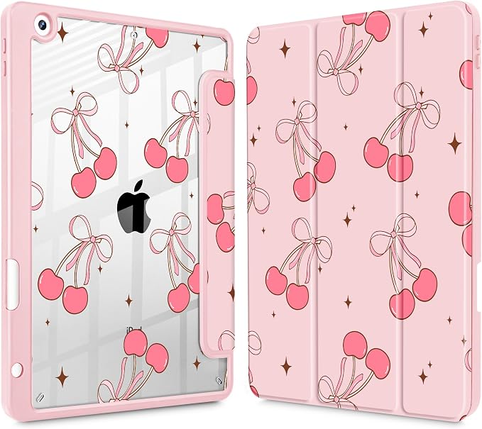 May Chen for iPad 9th Generation with Pencil Holder iPad 8th/7th Gen Case 10.2-inch [Penceil Holder] Trifold Stand Auto Wake/Sleep Clear TPU Protection Back Cover Ballet Shoes