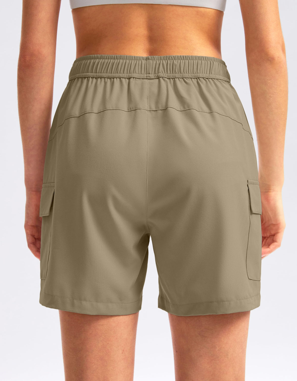SANTINY Women's 5''/ 7''/9'' Hiking Cargo Shorts Quick Dry Lightweight Summer Shorts for Women Athletic Golf Zipper Pockets(Dusty Khaki_M)