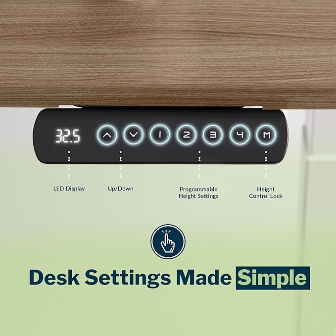Vari ComfortEdge Electric Height Adjustable Standing Desk - 40x26 Varidesk Sit-Stand Desk for Home Office, Sloped Ergonomic Front Edge, Stable Legs, Easy Assembly, 2 Boxes - Walnut Top/White Legs