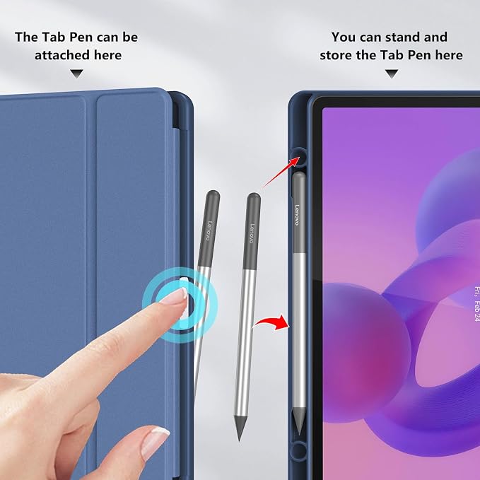 ProCase Full-Edge Case for Lenovo Idea Tab 11 2025 &amp Tab K11 Gen 2 | Slim Trifold Stand Cover with Shockproof TPU Back Pencil Holder &amp Full Protection - Black