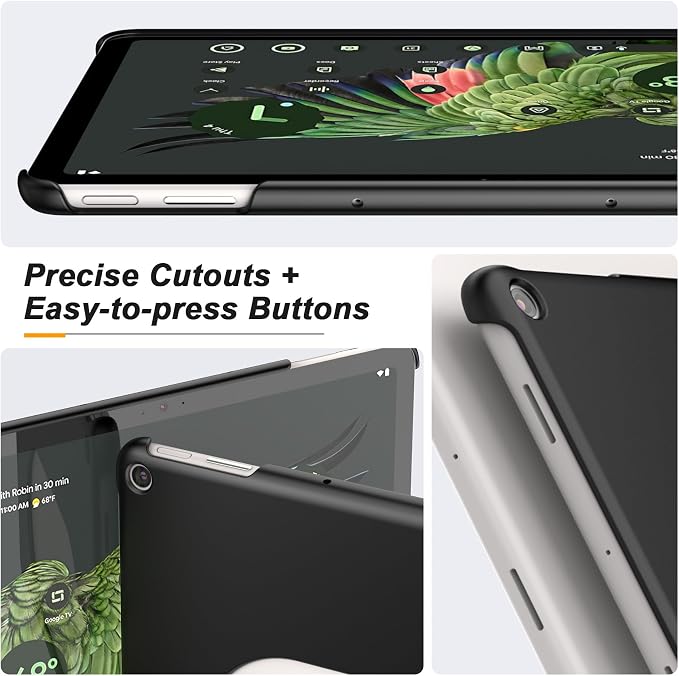 Foluu Slim Fit Tablet Case for Google Pixel Tablet 2023 Compatible with Charging Speaker Dock Ultra Thin Matte PC with Non-Slip Grip Full Protective Cover for Google Pixel Tablet 2023 (Black)