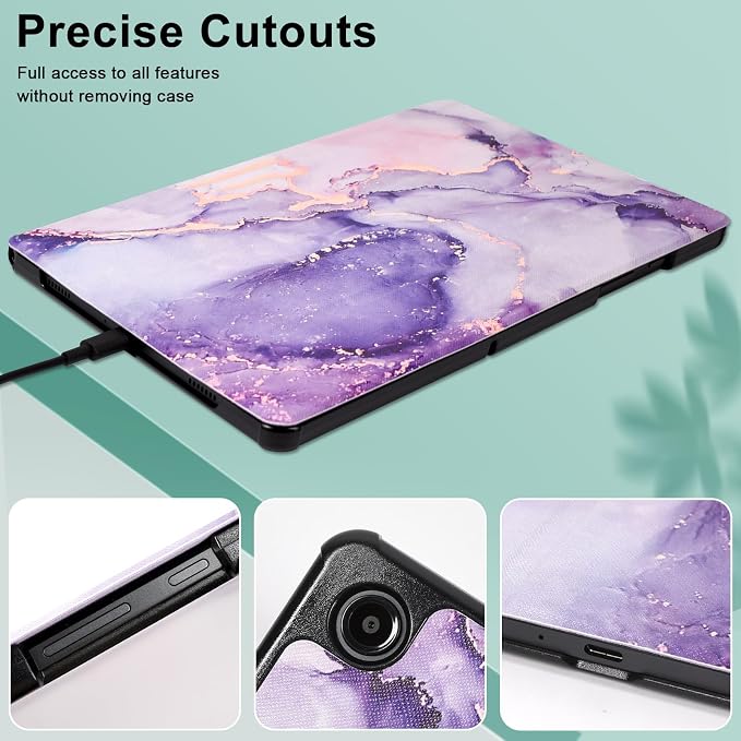 Caweet Case for Samsung Galaxy Tab A9+ / A9 Plus 11 Inch 2023 Ultra Slim Lightweight Hard Back Shell Tri-Fold Stand Cover with Atuo Sleep/Wake Almond Blossom