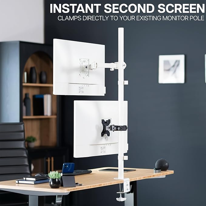 VIVO Steel Universal Bracket Pole Mount with Removable 75mm and 100mm VESA Plate, Fits up to 30 inch Screens, Black, MOUNT-POLE01