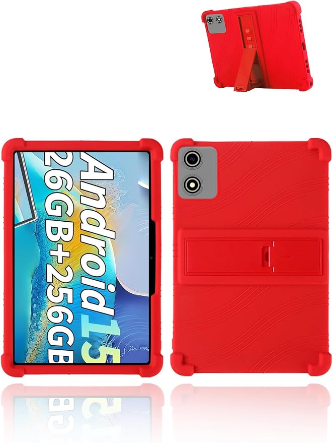 for YLEEBG P30 Android 15 Gaming Tablet10.1 2.5K Ultra Clear Display Tablet Model CaseUYRUREL Soft Silicone Adjustable Stand Cover Lightweight Kids FriendlyBlack.